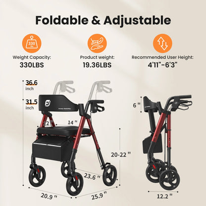 Foldable Walker With Seat