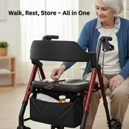 Foldable Walker With Seat